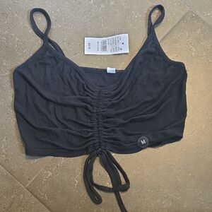 PacSun Charcoal Ruched Crop Top